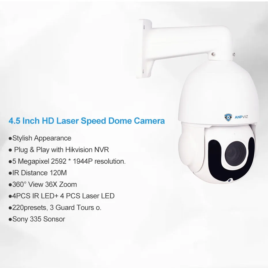 Hikvision совместимый 5MP 36X зум скорость PTZ IP камера Открытый Купол POE камера s CCTV наблюдения 120 м IR SD слот для карты