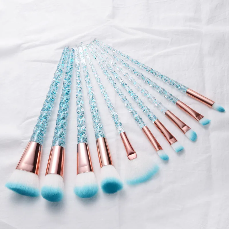 

10pcs Unicorn Makeup Brushes Sets Maquiagem Foundation Powder Cosmetic Blush Eyeshadow Women Beauty Glitter Make Up Brush Tools