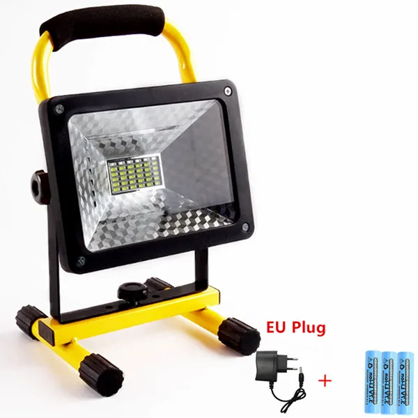 EU Plug With Battery Ультра яркий 60 Вт светодиодный наружный портативный поисковый светильник 36 светодиодный S Точечный светильник водонепроницаемый перезаряжаемые уличный светодиодный прожектор Emegency рабочий светильник - Испускаемый цвет: EU Plug With Battery