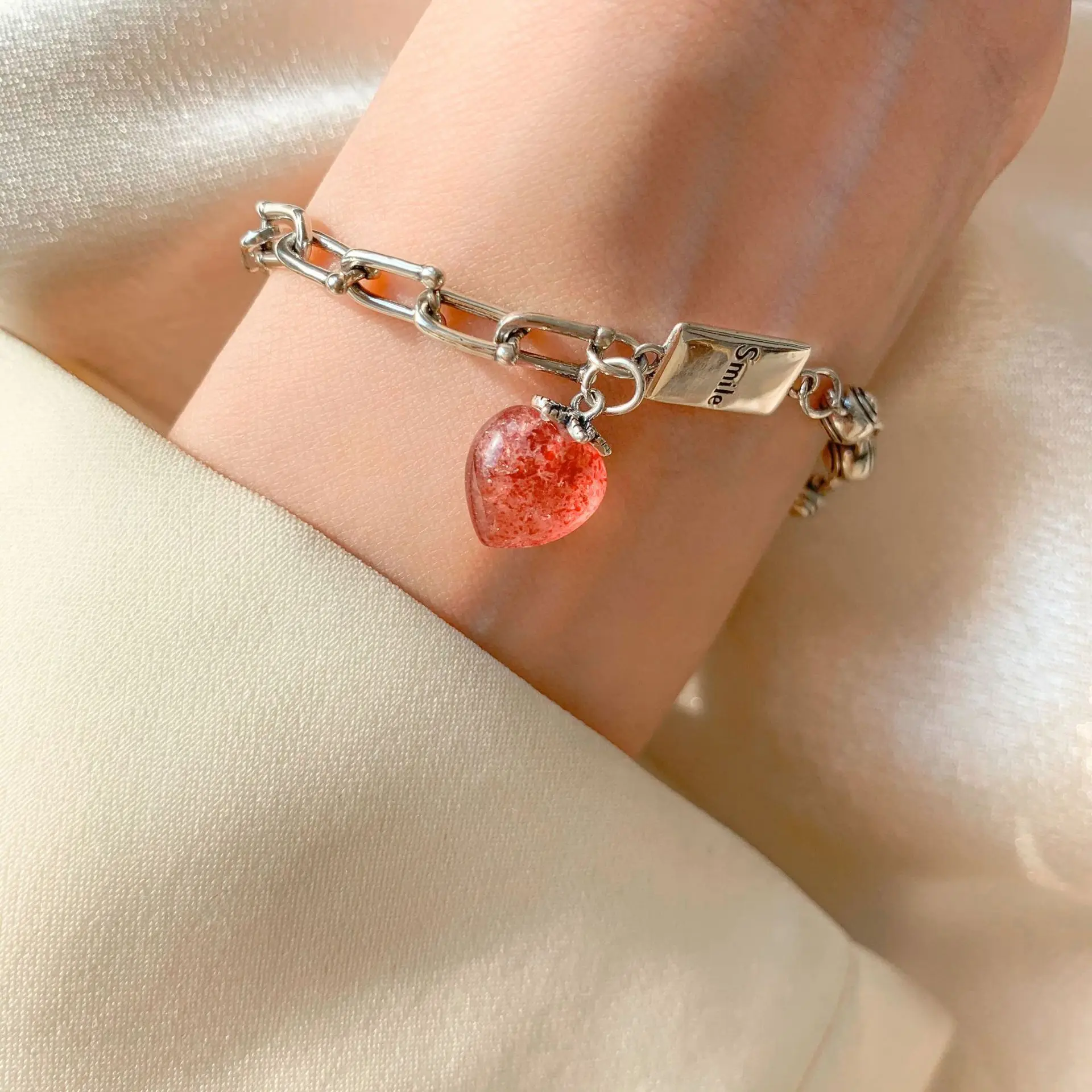 Новое поступление 30% посеребренные трендовые цепочки из натурального кварца с