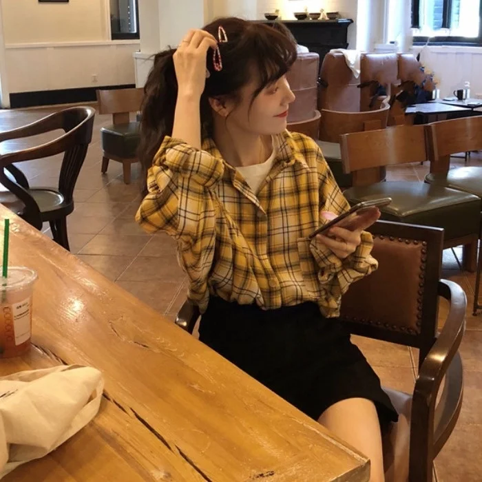 

Женское Свободное пальто в клетку, в стиле ретро