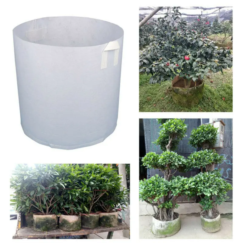 

5pcs Grow Bags Fabric Pots Root Pouch W/ Handle 5 Gallon White Non-woven