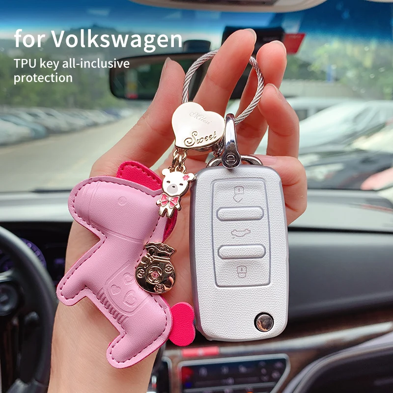 

Чехол для автомобильного ключа, чехол для брелка для Volkswagen VW Tiguan Jetta Polo Magotan Passat B8 Golf for Skoda Superb A7 Octavia