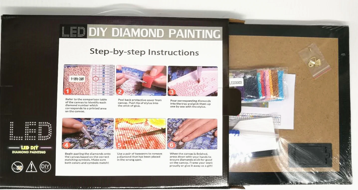 Azqsd светодиодный Алмаз Картина зима вышивка пейзаж в рамке 40x50 см DIY искусство Рождественский подарок вышивка крестом полный набор домашний декор