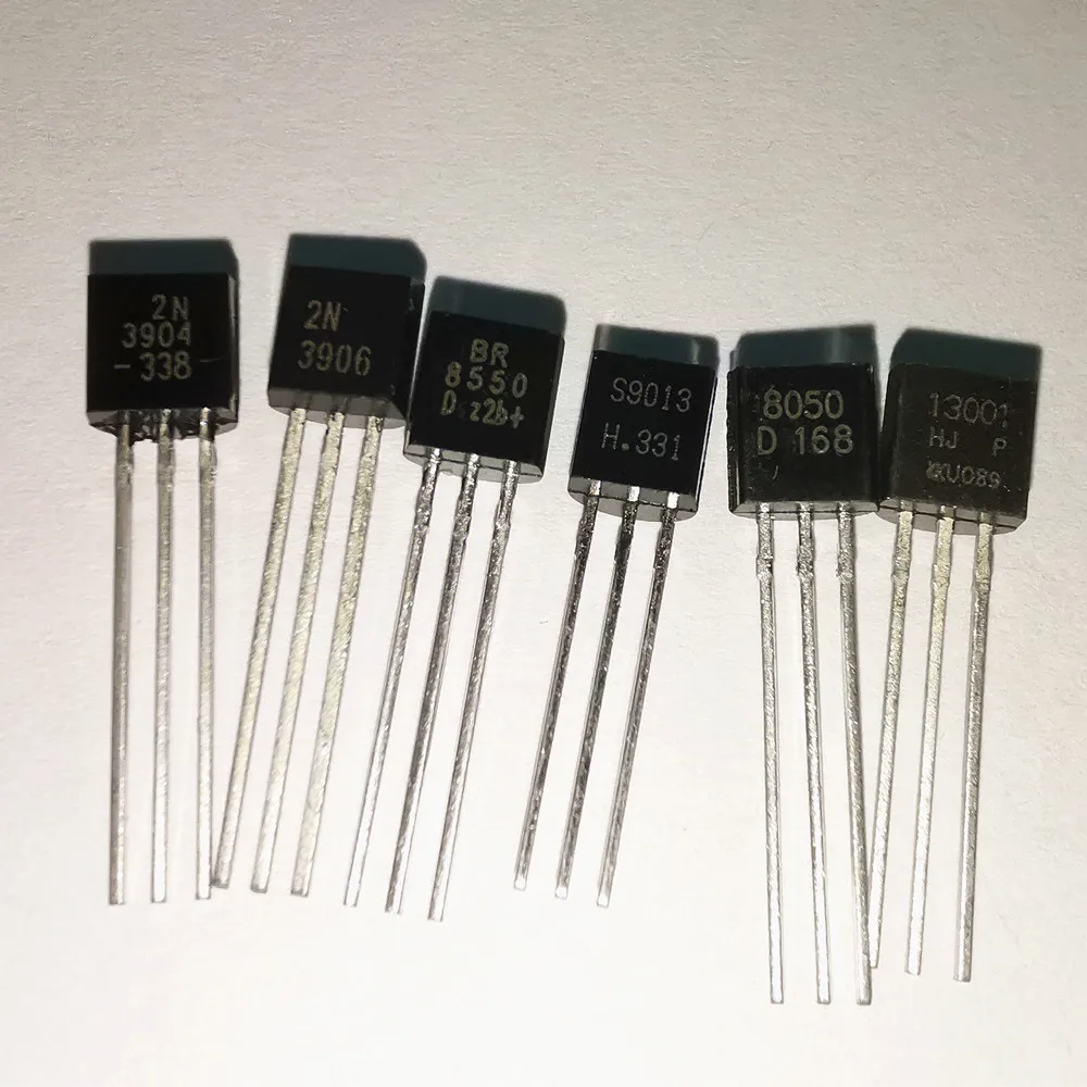 100pcs 2N3904 2N3906 2N4403 2N2907 2N4401 2N2222 S8050 S8550 13001 S9013 S9014 S9012 2N5401 2N5551 TO-92 TO92 transistor