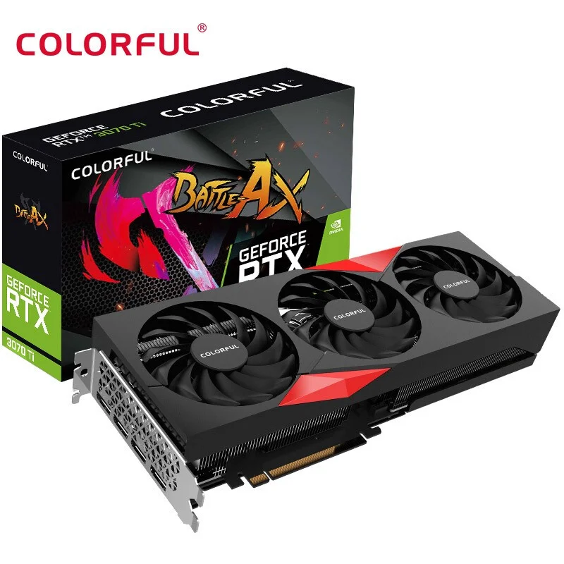 Цветной игровой светильник BattleAx GeForce RTX 3070 Ti 8G 1770 МГц Cyberpunk 2077 компьютерная