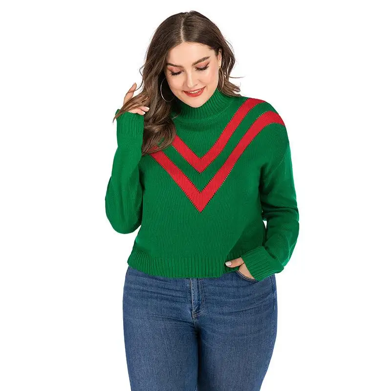XL-4XL 2019 Autumn Large size Women Knitted Sweaters Winter Casual Loose Turtleneck Sweater Lady Plus Knitting Tops | Женская одежда