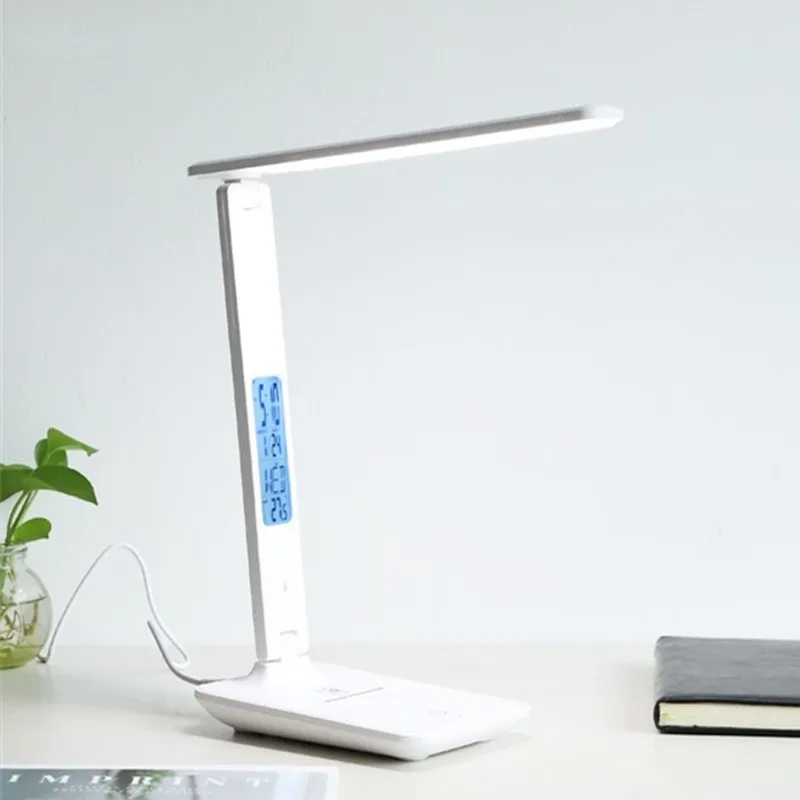 

LED wireless charging eye protection desk for students. Leather lines are inserted into radio lamps