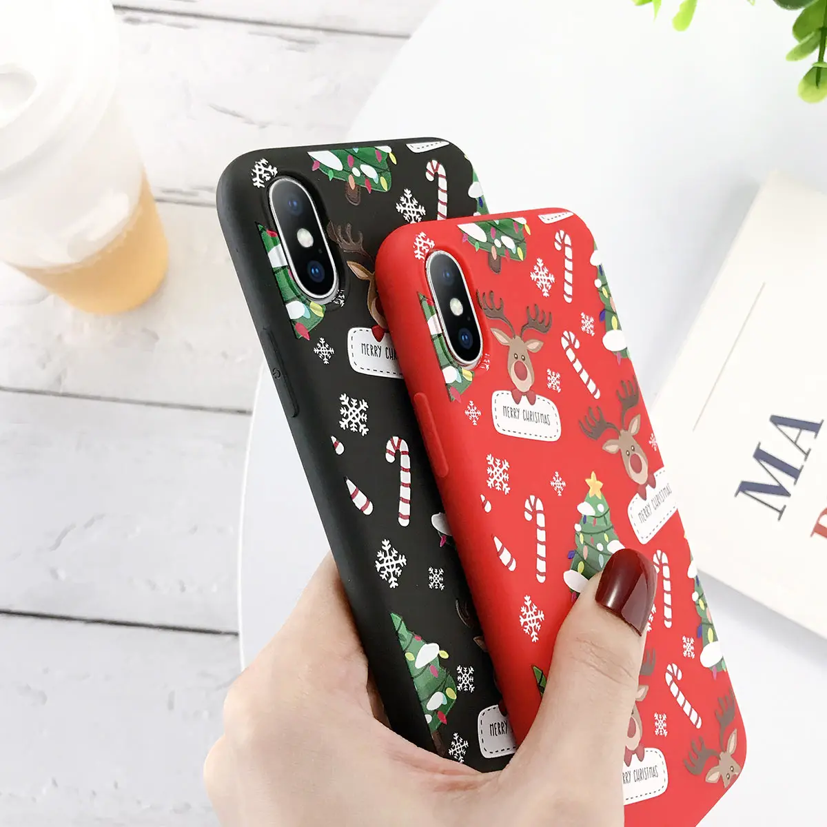 Lovebay прекрасный Рождественский мягкий чехол для iPhone 11 6 S 7 8 Plus Снеговик Лось