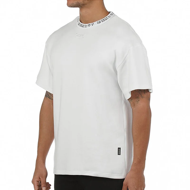 

Men's T-shirt Slim Fit O-neck Short Sleeve Muscle Gyms Fitness Casual Sweatshirt Cotton Top Summer Running T-shirt Large Size