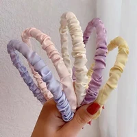 net celebrity candy color korean style headbands cute chiffon puff hair accessories headdress crushed hair solid color hairpin