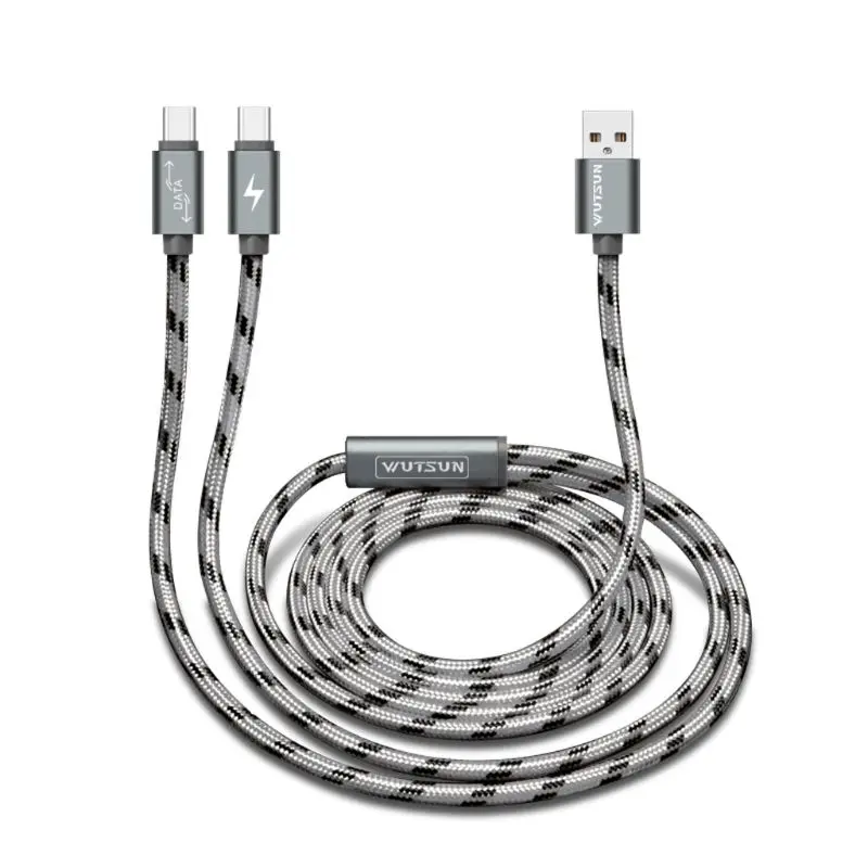USB 2,0 type A Мужской Двойной usb type C сплиттер папа-папа Y Быстрая зарядка кабель для передачи данных провод для Samsung huawei HTC ZTE Android Mobile