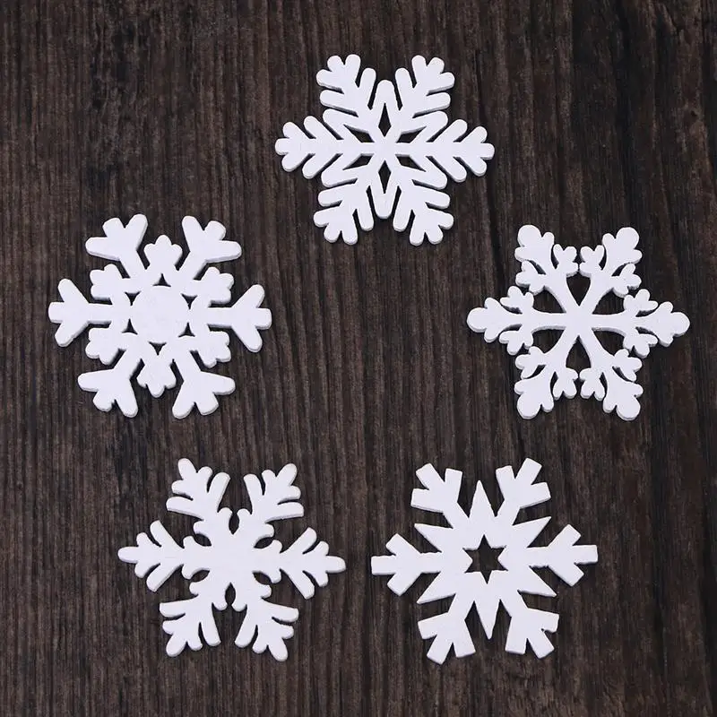 20шт белые деревянные снежинки в форме частей декоративные рождественские