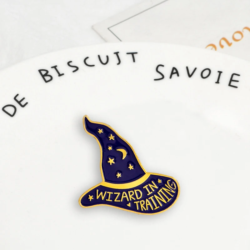 Волшебный волшебник шляпа готические значки Броши эмалированные заколки