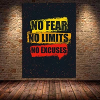 no fear inspirational quote canvas painting posters and print motivational quotes wall art picture living room cuadros unframed