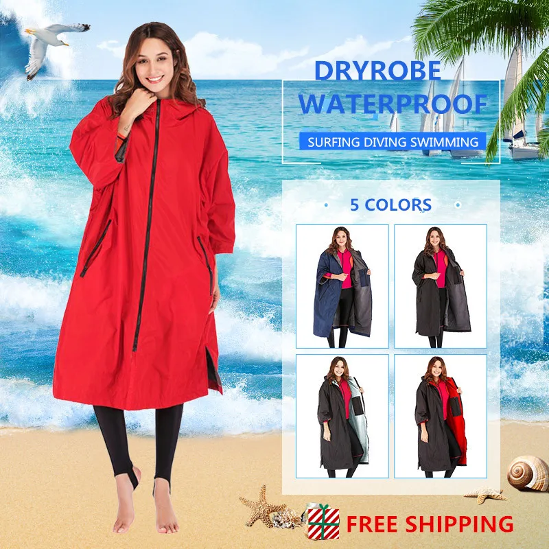 

Lining Diving Suit Body Suits for Women Dry Robe Waterproof Hoodie Poncho Wet Suit Dryrobe with Microfiber Terry Toweling