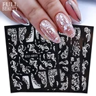 5D акрил белый свадебный дизайн ногтей Рельефный цветок наклейки для ногтей кружево наклейки Французский маникюр декор зимние ползунки CHSTZ5D09-16