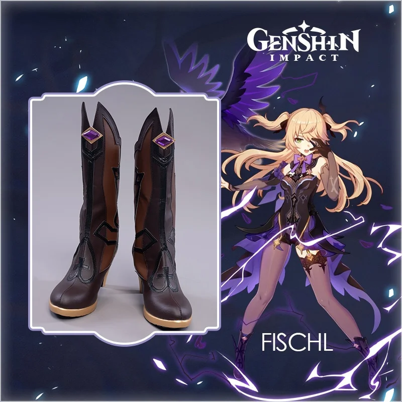 

Game Genshin Impact Fischl Shoes Cosplay Boots Prinzessin Der Verurteilung Cosplay Shoe Foots 35-41size