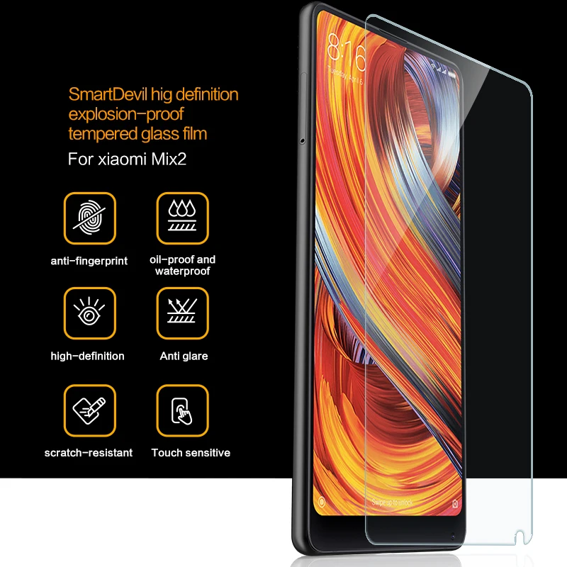 Закаленное стекло SmartDevil 2.5D cuverd 9H для xiaomi Mix2 мобильный телефон защитная пленка