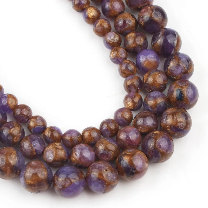Бусины из натурального камня фиолетового цвета для украшения 6 8 10 мм. Аксессуары