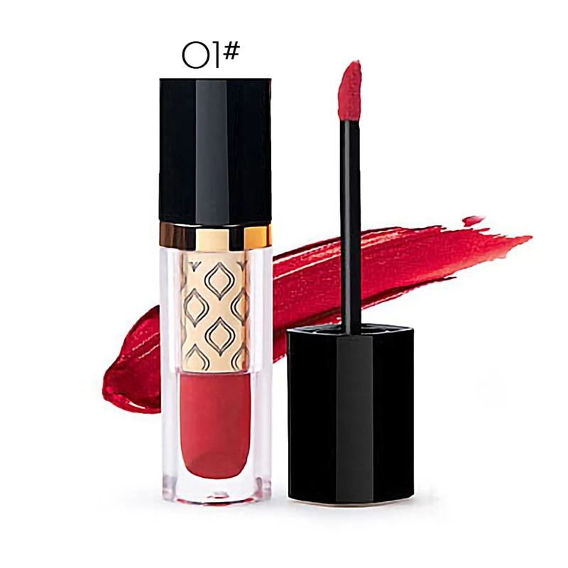Матовая жидкая губная помада водостойкая красная бархатная татуировка для