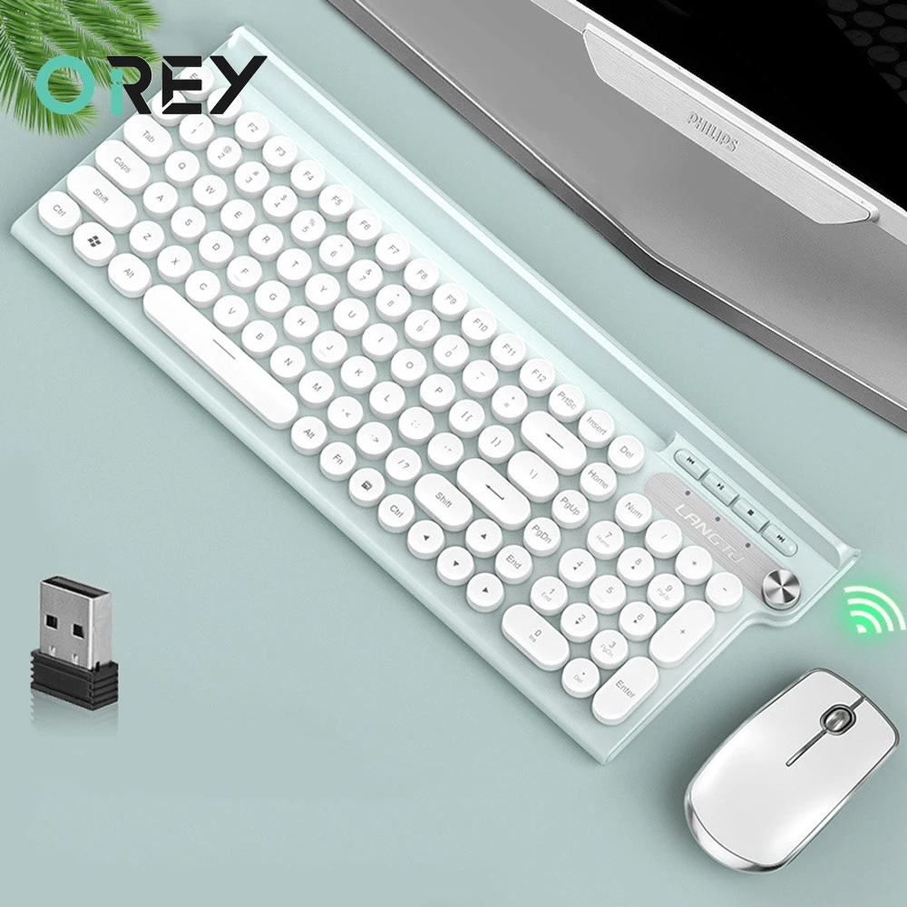 Беспроводная USB клавиатура 2 4G перезаряжаемая игровая мышь для Macbook Lenovo Asus Dell ПК