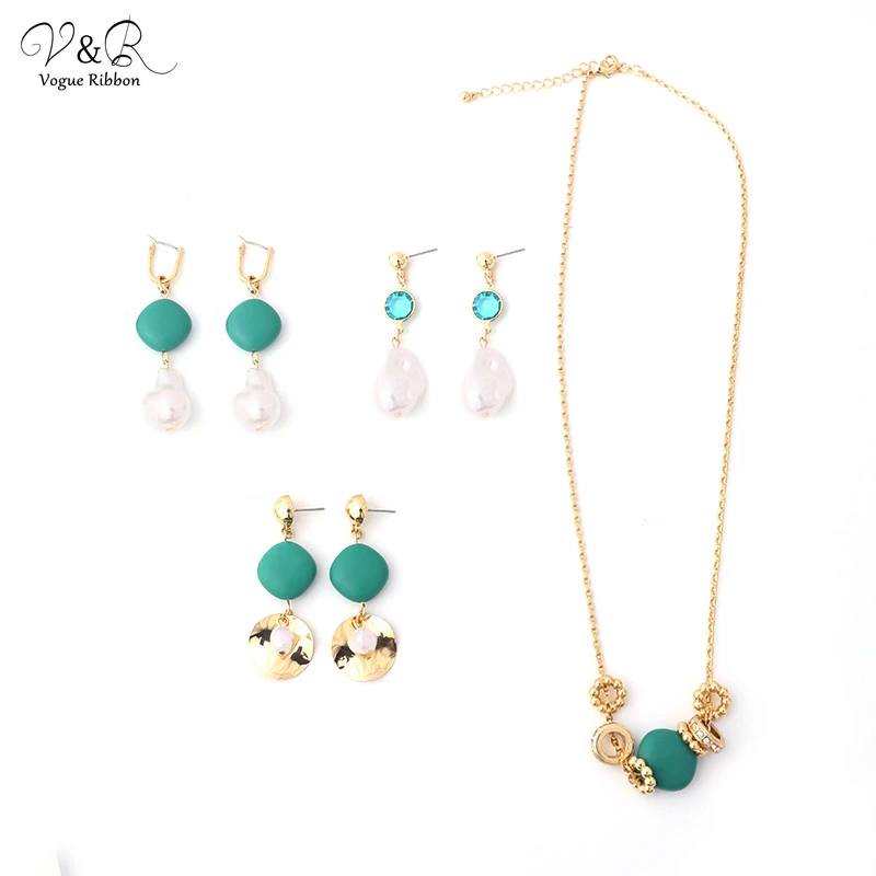 Новинка 2020 сделай сам искусственное ожерелье и серьги набор золотых ювелирных