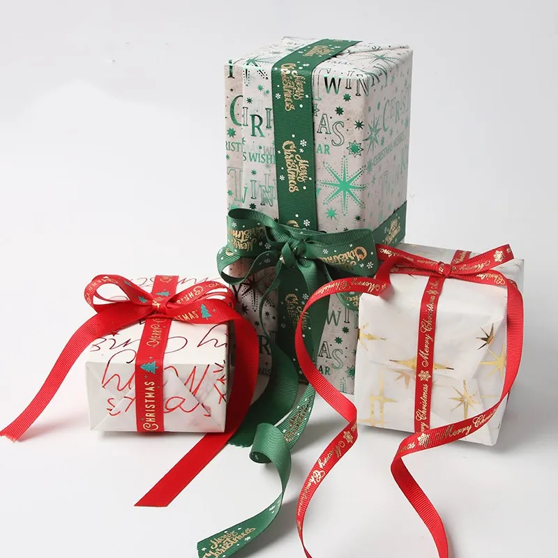 1 ярд Рождественский подарок оберточная бумага бронзовая цветочный букет