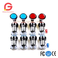 12 pcslots chrome illuminated arcade button with 5v 12v universal led lamp microswitch for arcade fighting games projects