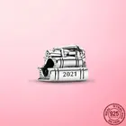 Новинка 2021, серебряные очаровательные искусственные серебряные бусины 2021, подходят для оригинального браслета Pandora, серебряные ювелирные изделия 925