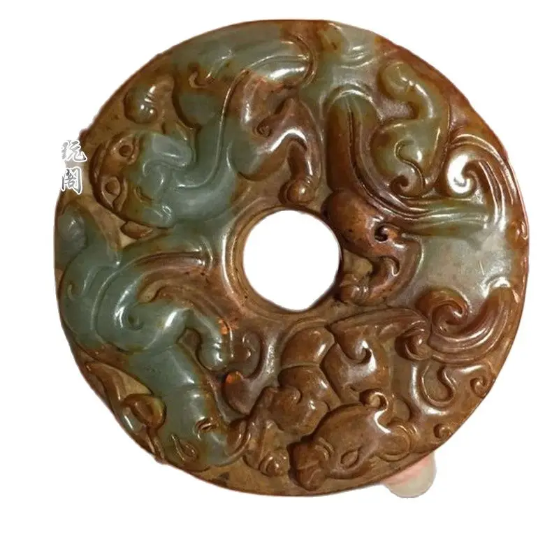 Высокая нефрита антикварные Нефритовое украшение под старину стенки воюющих