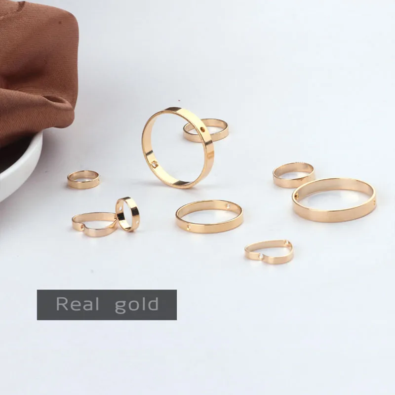 10 шт. медные серьги с отверстиями круглые для любви ожерелье кулон модный