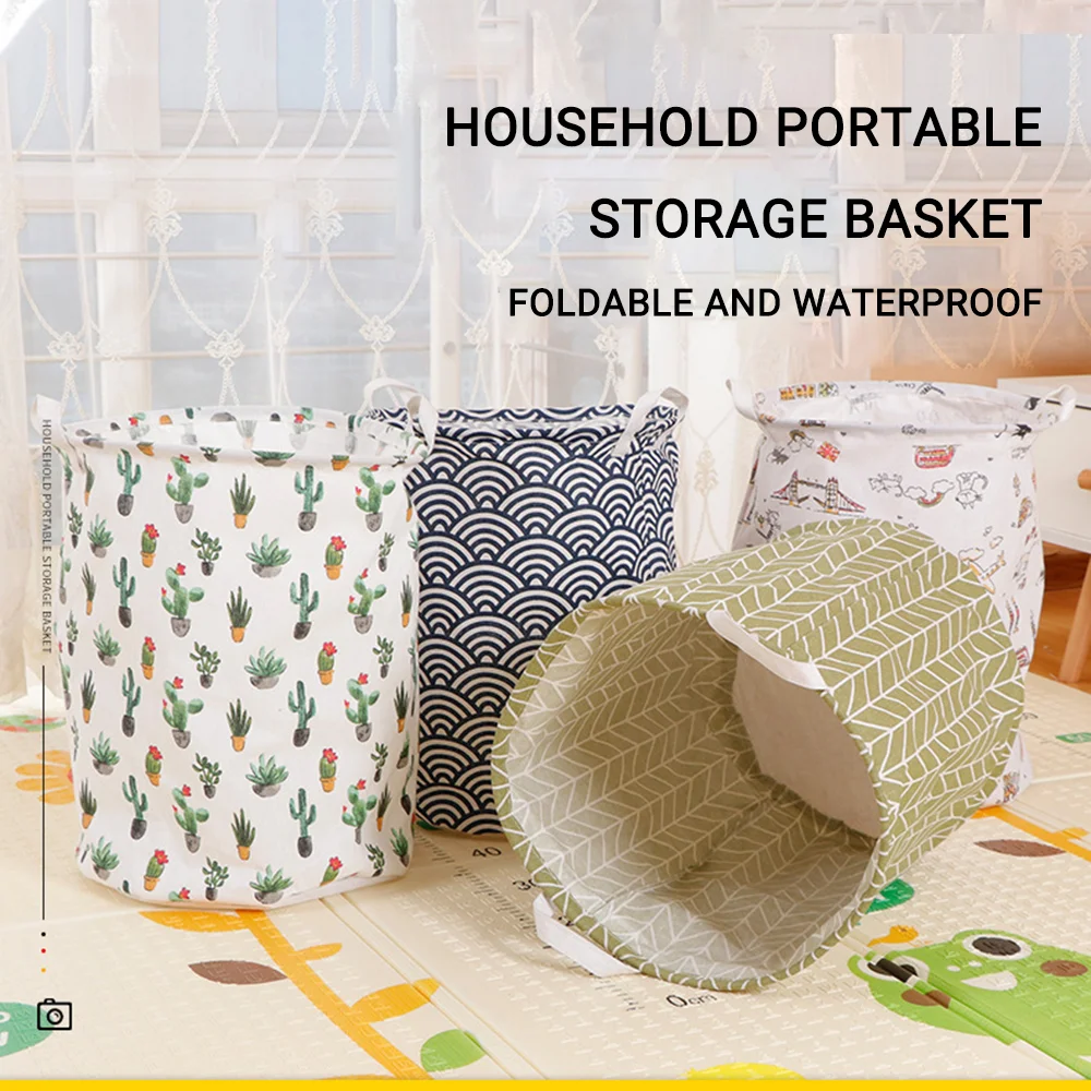 

Dirty Laundry Basket Folding Large Capacity Clothing Storage Bucket Children Toy Basket Home Waterproof Organizer With Handles