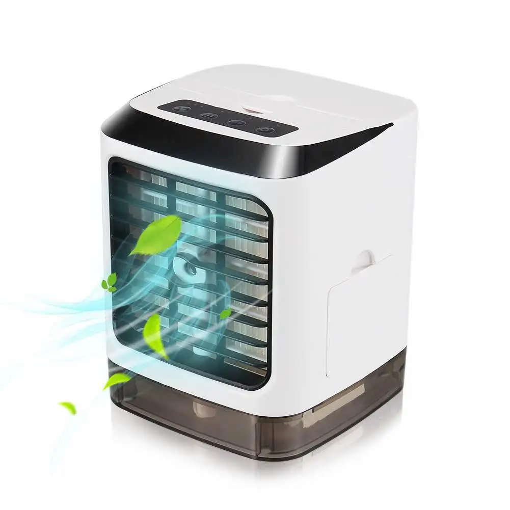 

New Product Mini Air Cooler Spray Humidifier Refrigeration Desktop Portable 7 Colors LED Air Conditioner Fan Remote Controller