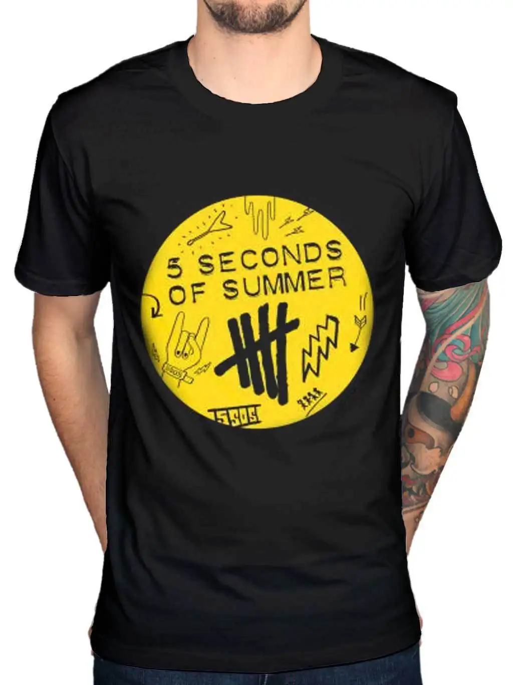 Официальный 5 Seconds Of Summer 5SOS каракули футболка с логотипом Новый Rock Band поп One D