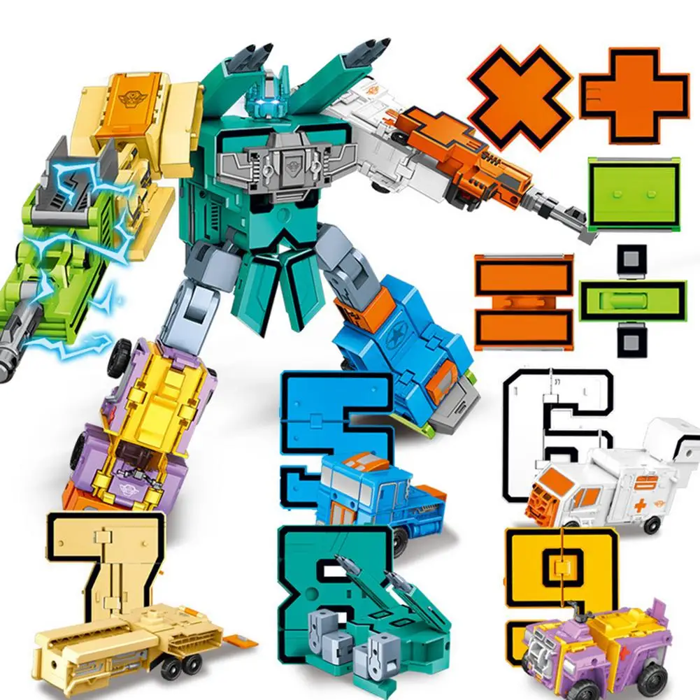 

Number Robots Transforming Action Figure Toys for Math Teaching School Classroom Rewards Exam Prizes Preschool Educational Toys