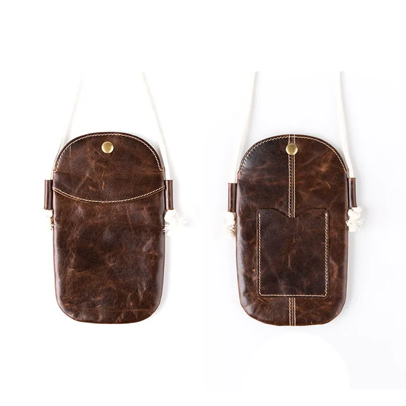 Сумка через плечо AETOO женская летняя из натуральной кожи в стиле ретро мобильный