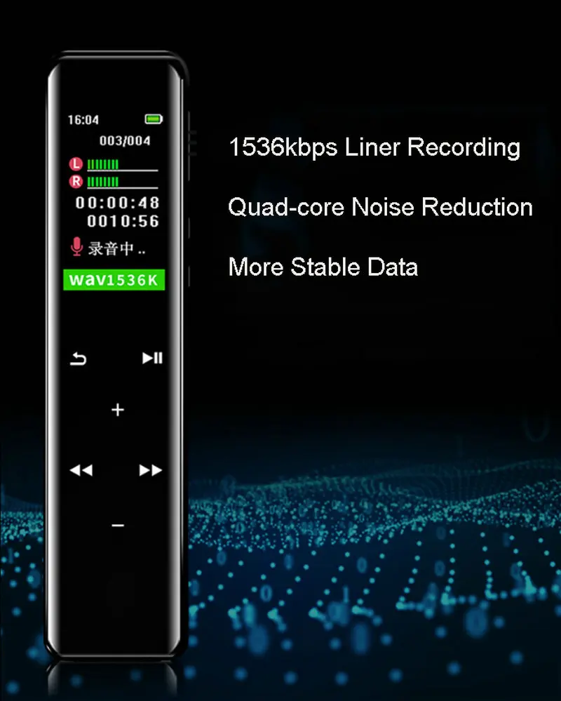 Цифровой диктофон с голосовой активировкой, Аудиозапись, диктофон, MP3, OLED дисплей, сенсорный экран, шумоподавление, звуковое устройство, плеер
