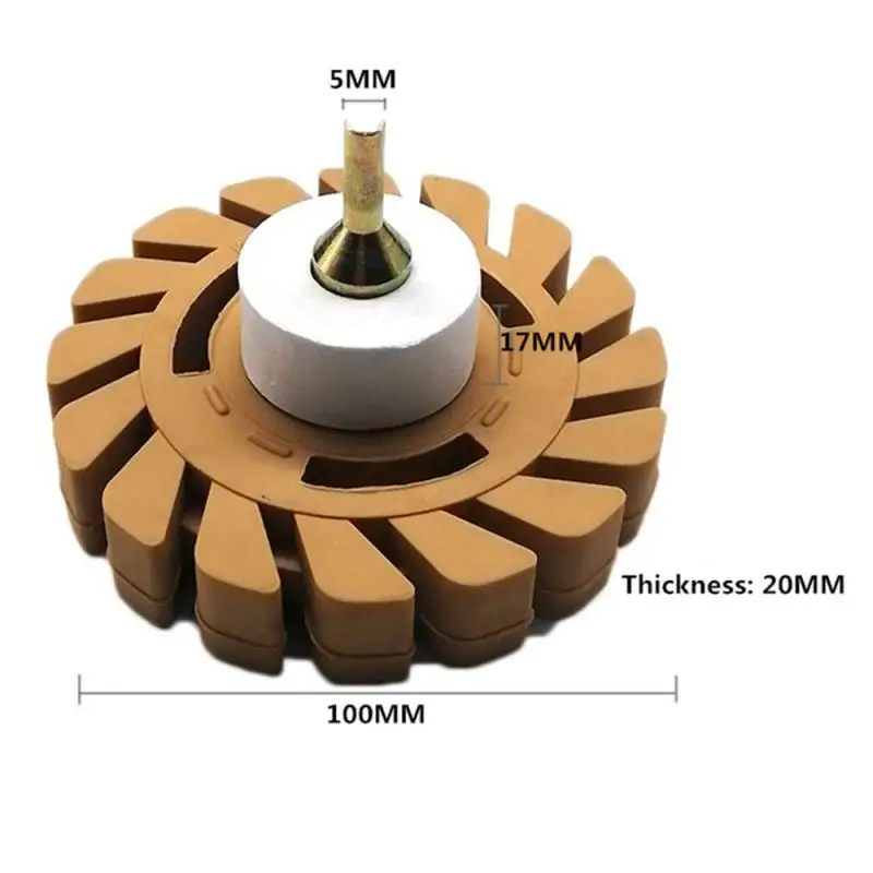

4" 100MM Rubber Eraser Wheel Pinstripe Sticker Decal Tape Glue Adhesive Remover Tools