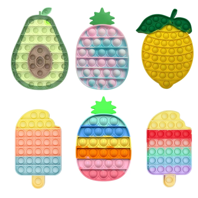 Игрушки в виде фруктовых Попов популярные Пузырьковые игрушки для снятия