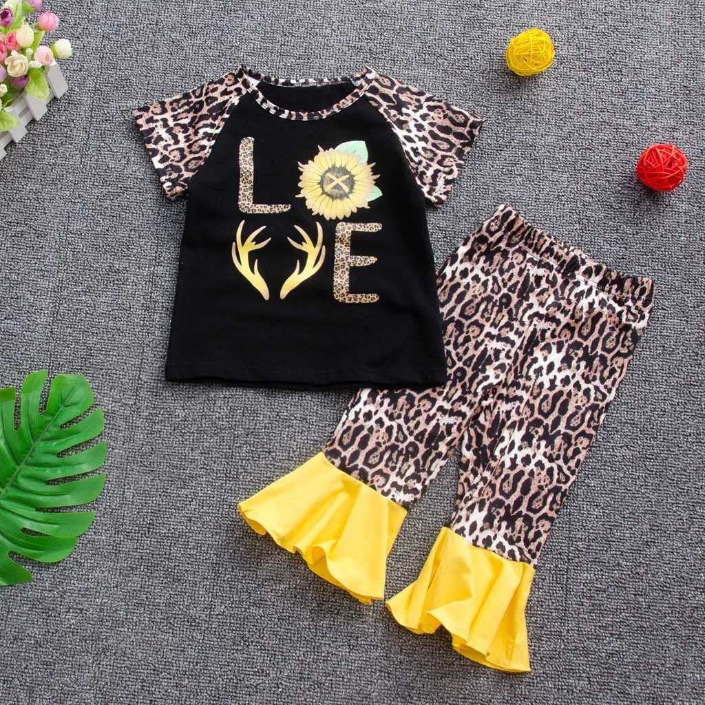 Детская футболка с леопардовым принтом и надписью Подсолнух для маленьких