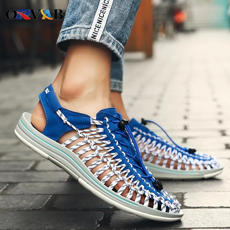 Размеры 38 46 мужская обувь высококачественные мужские сандалии ручной работы