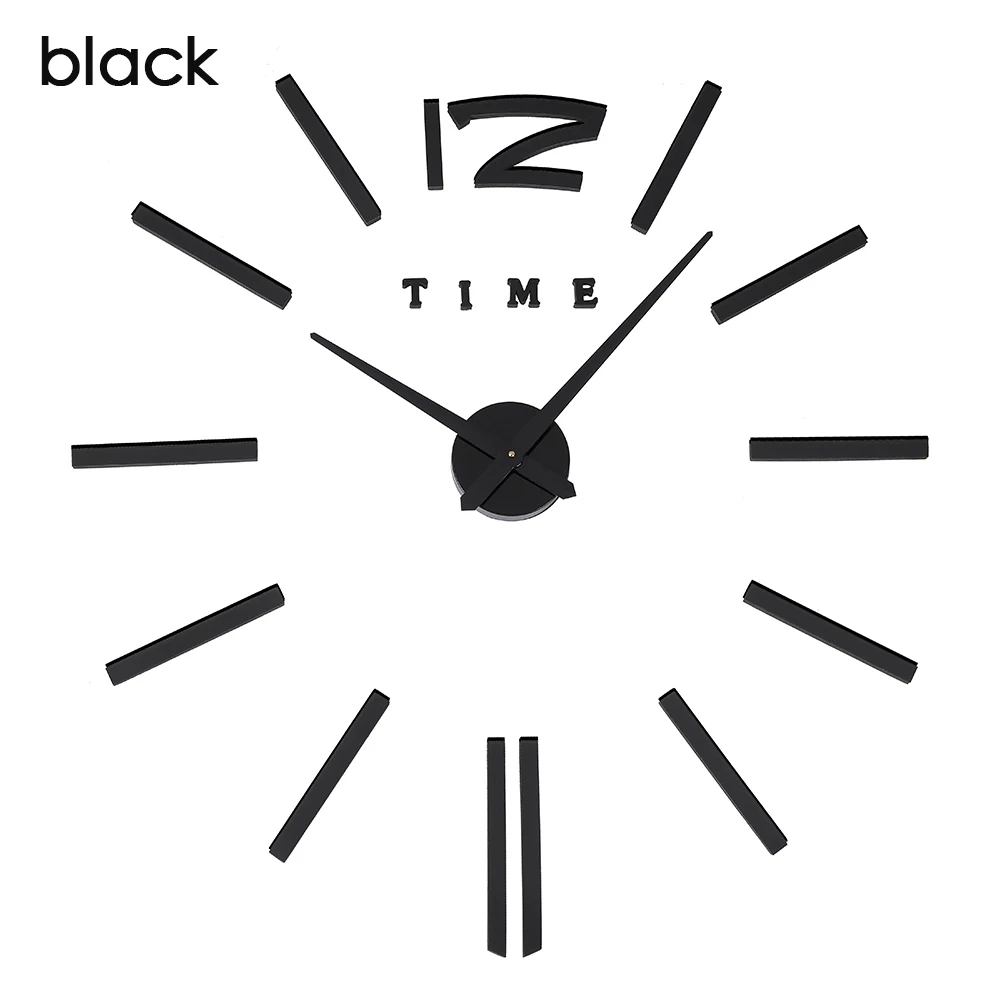 clock 5black Настенные часы современный дизайн часы цифровые большие 3D DIY домашний декор светящиеся зеркальные наклейки Мода Новое поступление - Color: clock 5black
