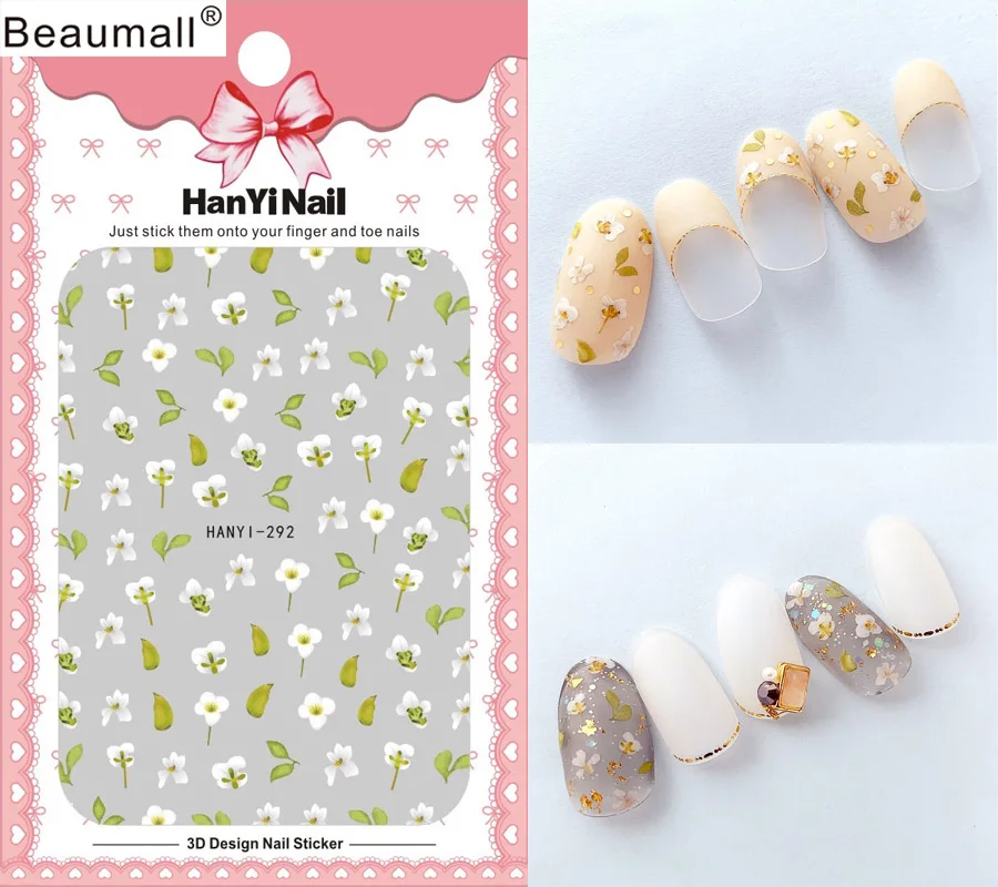 HANYI292 Цветочные узоры! Лак для ногтей задний клей деколь декорации дизайн ногтей стикер для ногтей Советы красоты - Цвет: HANYI292