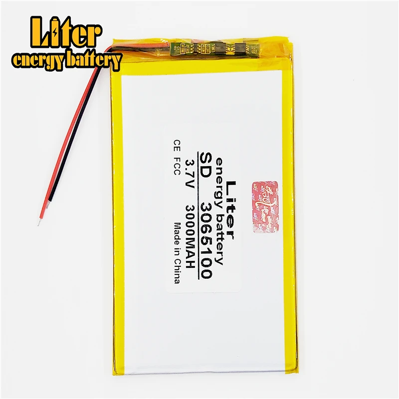 Полимерный литий ионный аккумулятор 3 7 V 3065100 2865100 3000MAH может быть настроен оптом CE