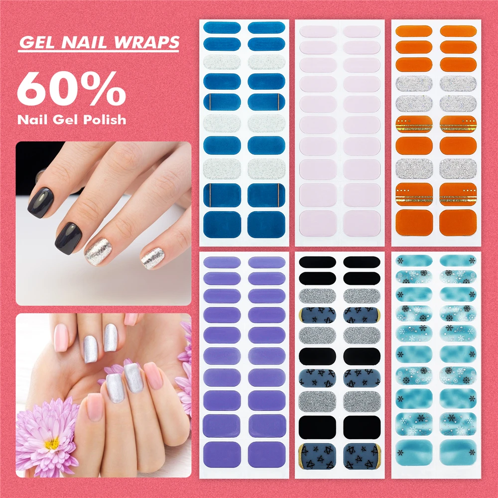 

Nail Gel Polish Sticker Color Nail Wraps DIY Decals Plain Stickers Nail Sticker Set Minimalist Design Nail Strips Nail Designs