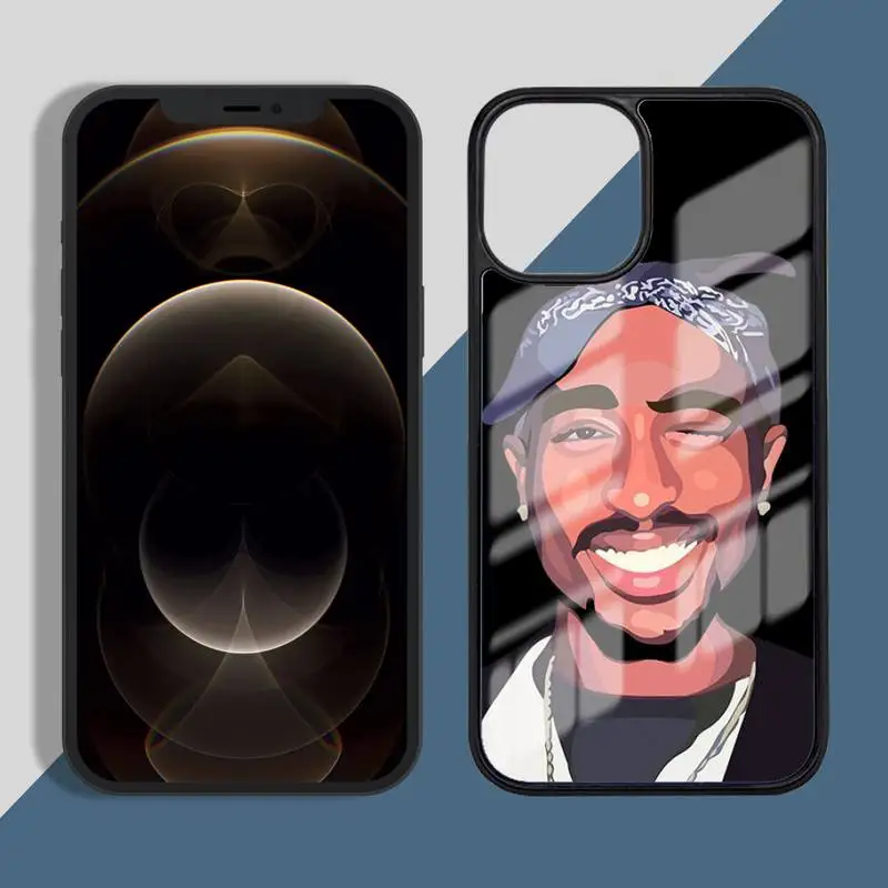 

Rapper 2pac Phone Case PC for iPhone 11 12 pro XS MAX 8 7 6 6S Plus X 5S SE 2020 XR