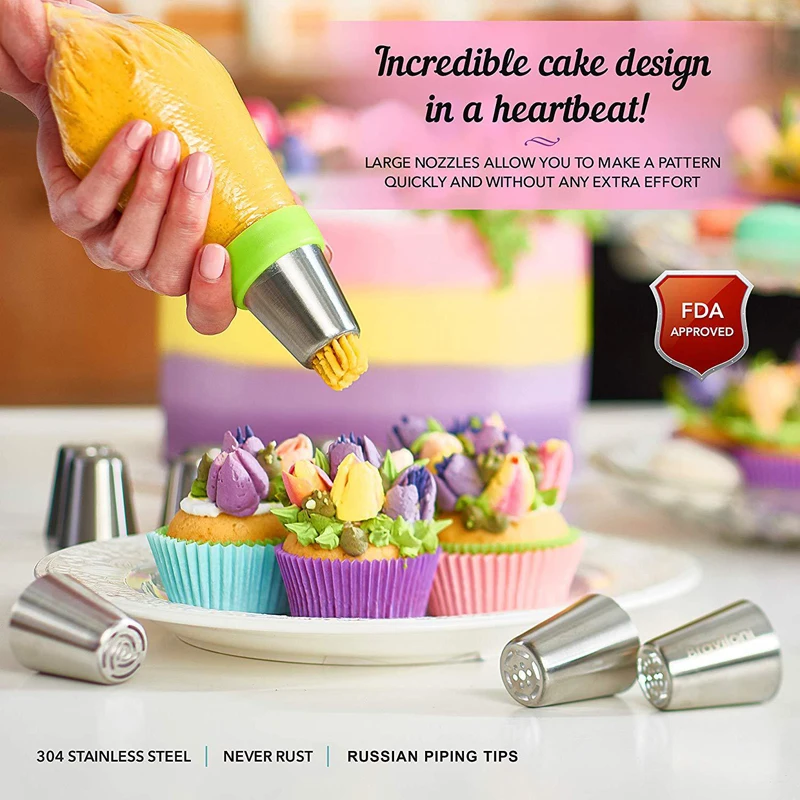 SHENHONG Confectionery Dessert Baking Tools Cake Decorating Sets Cream Bag Pastry Nozzles Converter Scraper Icing Piping Tips | Дом и сад