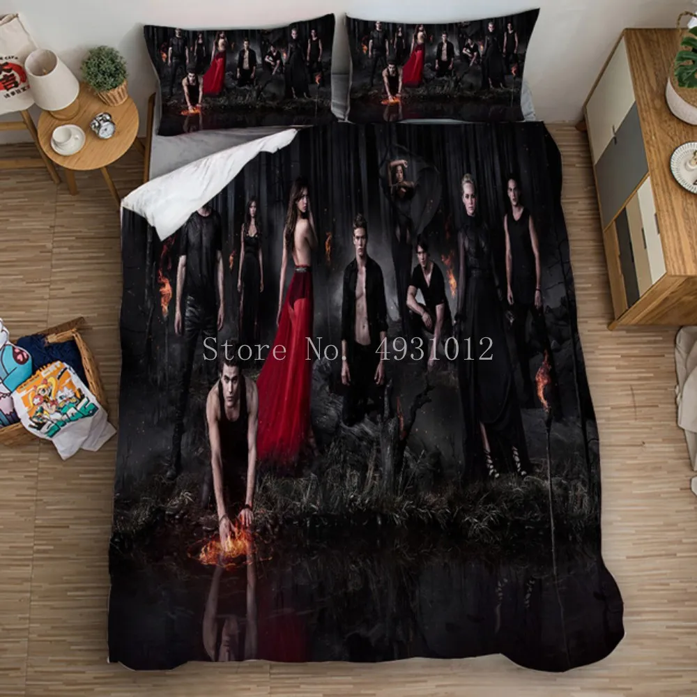 

The Vampire Diaries 3d Printed Bedding Cover Bedding Set Duvet Cover Pillowcase Anime Giant Comforter Bedclothes (NO Sheet)