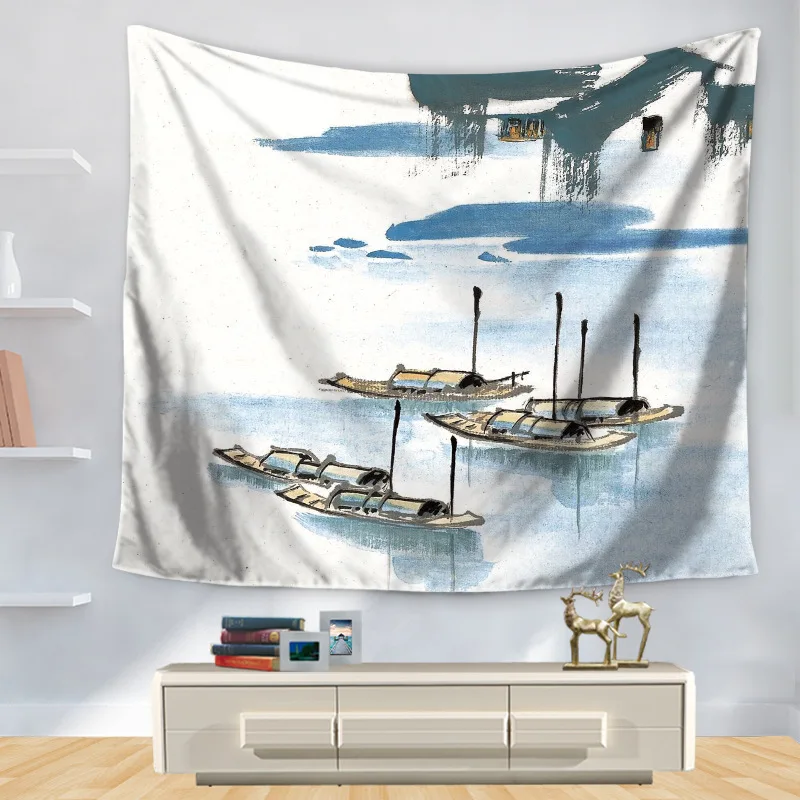 Психоделические гобелены деревья пейзаж настенные подвесные кушетки чернильная